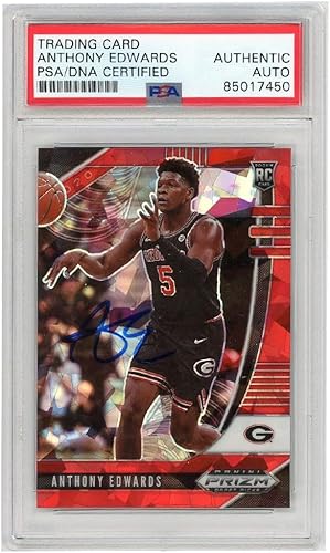 Anthony Edwards 2020-21 Panini Prizm Draft Picks Red Ice Autograph RC Card #41 PSADNA