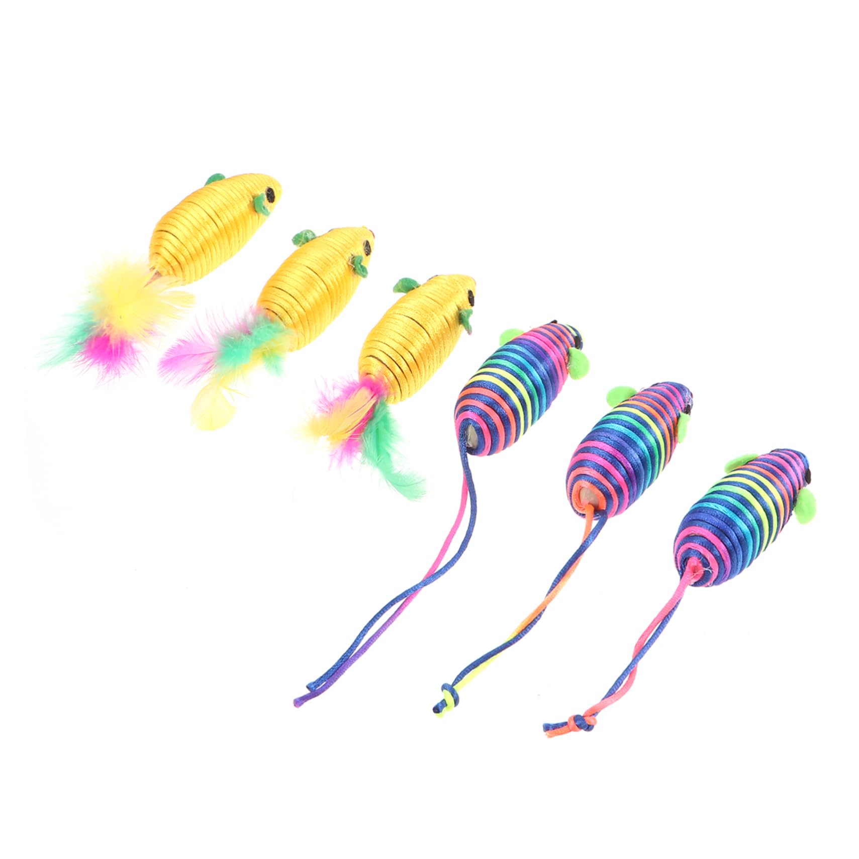 Happyyami Optimal Cat Exercise 6pcs Cat Bite Toy Set Interactive Mouse Toys for Pet