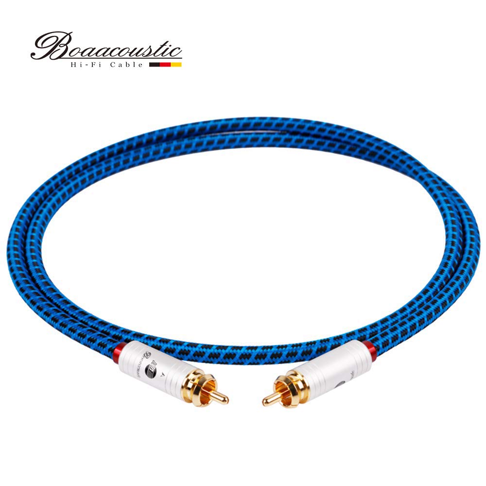 BOAACOUSTIC Audiophile Cinch Subwoofer Kabel - Cinch RCA Digitales Koaxialkabel 75 Ohm S/PDIF Digital Audio Koaxial Kabel für Subwoofer AV Receiver Verstärker Heimkino 3.0m