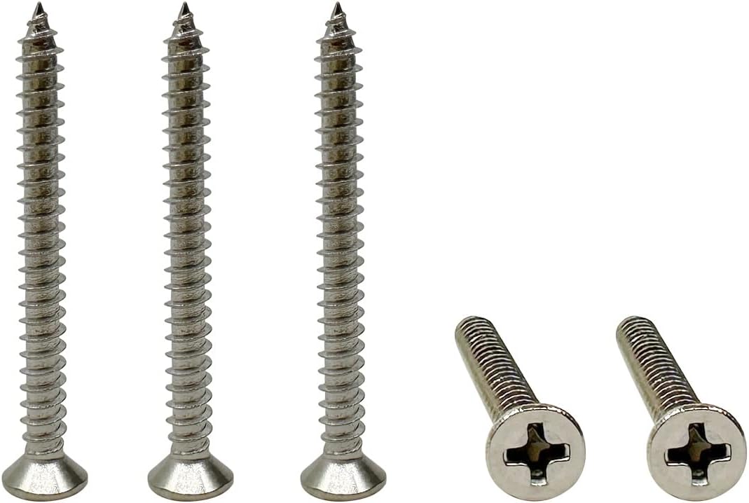 M4x40mm Stainless Flat Head Phillips Wood Screw 18-8 (304) Stainless Steel Self Tapping Screws 30Pcs (M4x40mm)