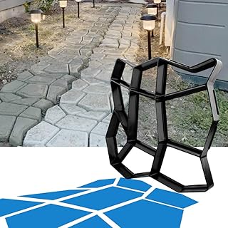 Walk Maker Reusable Concrete Path Maker Molds Stepping Stone Paver Lawn Patio Yard Garden DIY Walkway Pavement Paving Moulds (Irregular)
