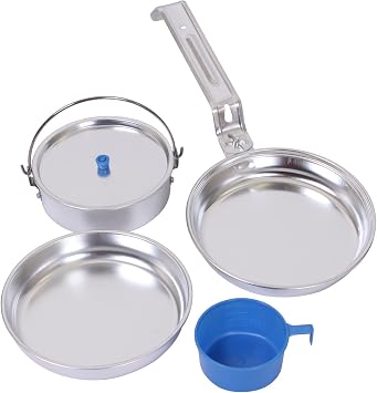 Rothco 5-Piece Aluminum Mess Kit Compact and Durable Cookware Set for Camping and Outdoor Adventures