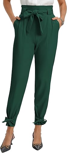 Miniatura 2 de GRACE KARIN - Pantalón deportivo tipo lápiz para mujer, diseño informal de tiro alto para el trabajo, con lazo y bolsillos