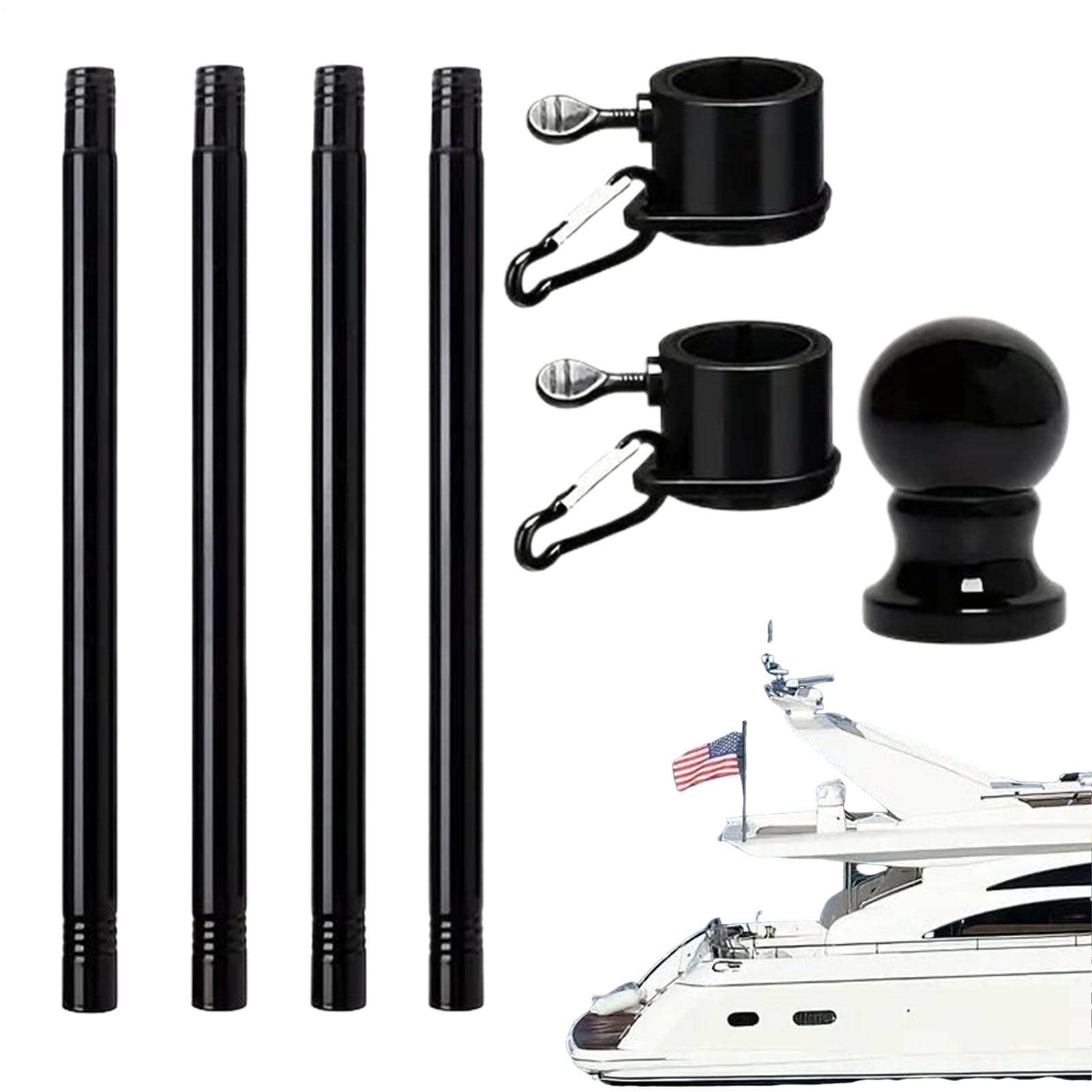Asta per bandiera per esterni – Bastone rotante per bandiera resistente, forniture per esterni per golf, spiaggia, camion, moto, rimorchi, interni