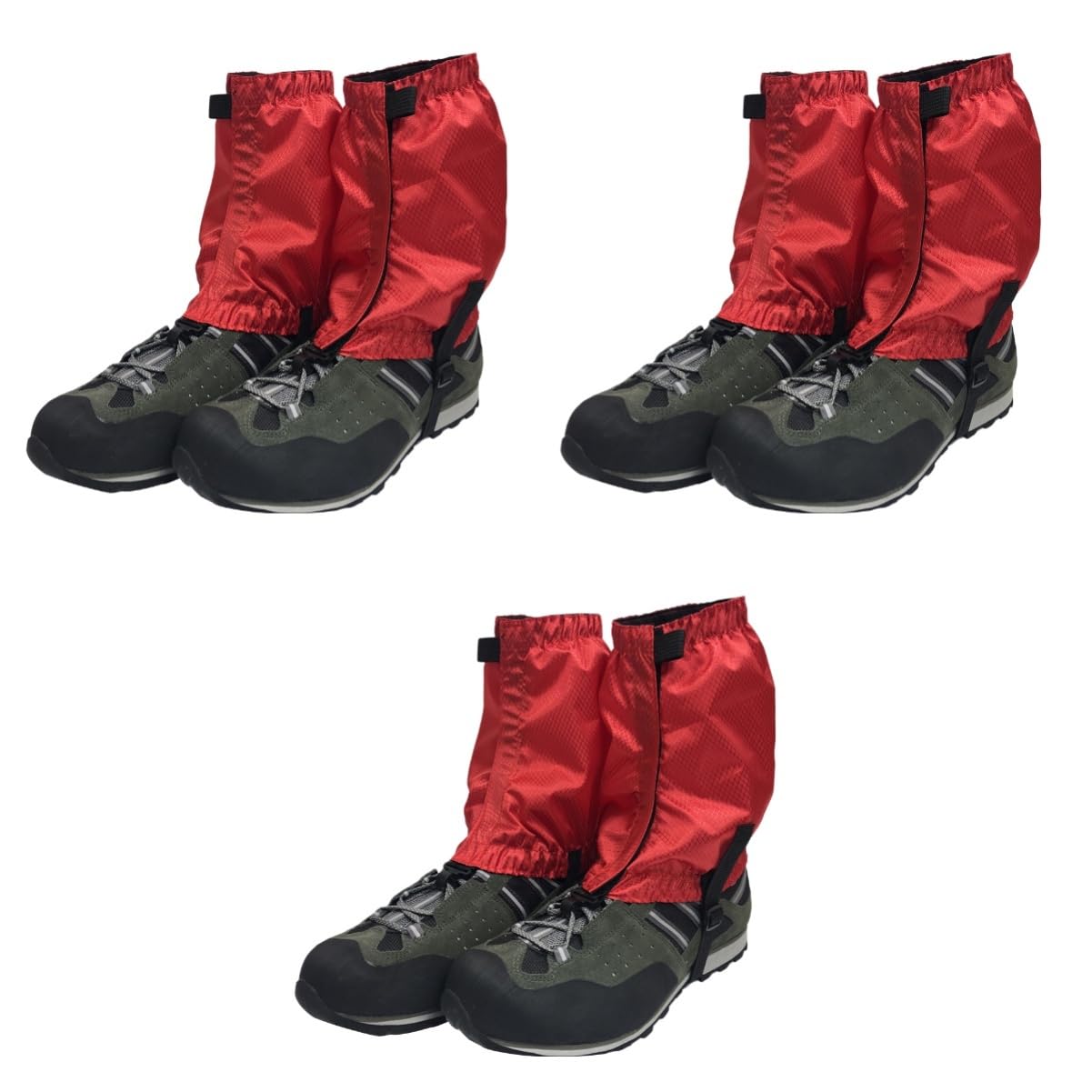 BESPORTBLE 3 Paires De Guêtres De Randonnée Dextérieur Rouges Légères Et Élastiques Faciles À Mettre Et À Enlever