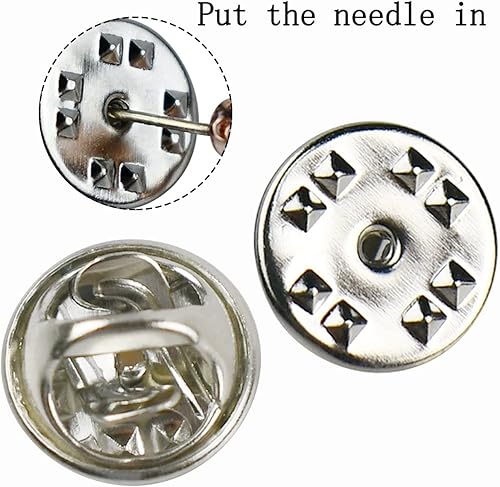 Miniatura 2 de 100 piezas traseras de alfiler, parte trasera de pasador de bloqueo de metal, embrague de latón para broche, corbata, sombrero, insignia, reemplazo