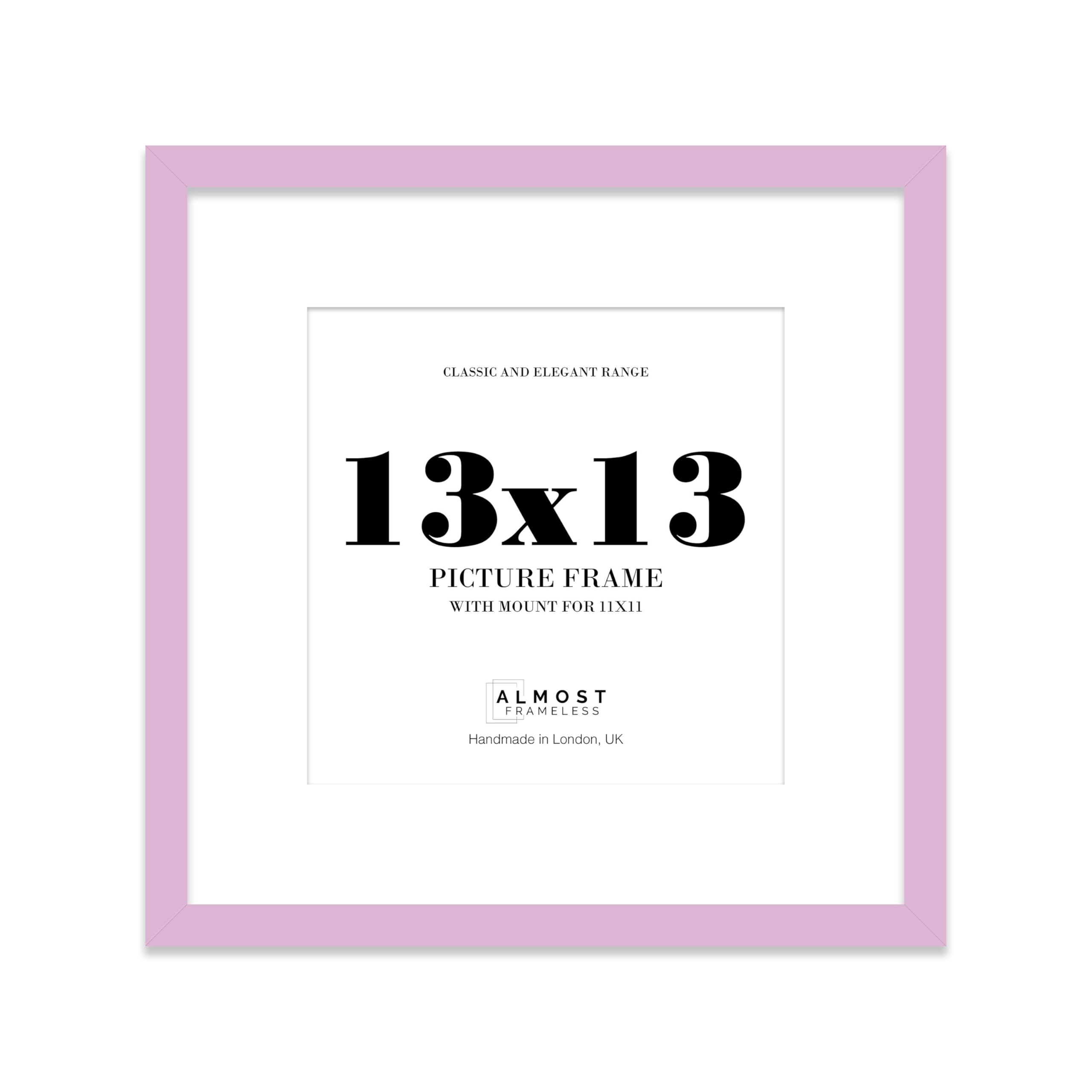 13x13 Lilac Picture Frame with Mount for 11x11 Photos, Prints - Modern Square Wall Frame, 1 Pack
