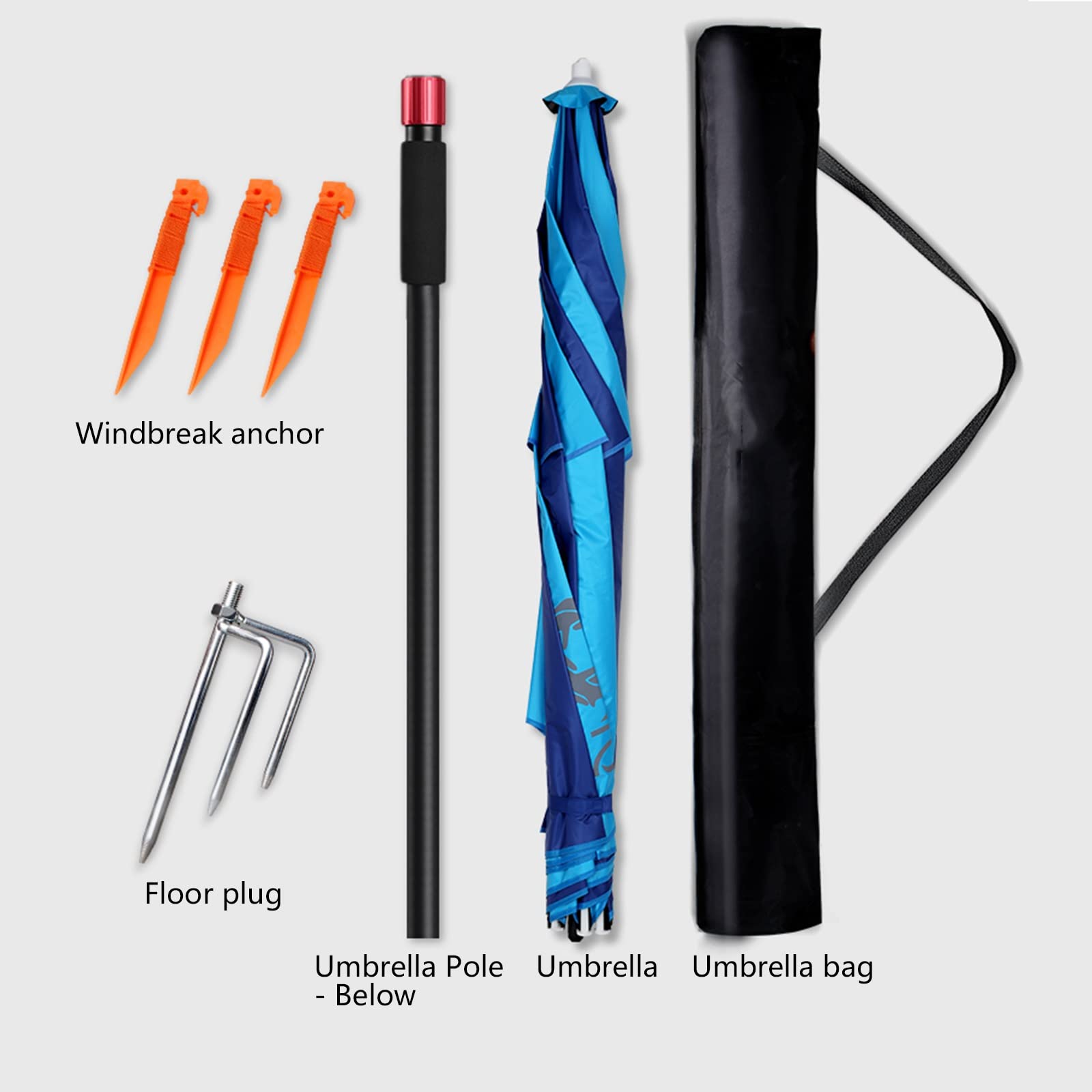 Parasol ogrodowy Parasol Zewnętrzna osłona przeciwsłoneczna Parasole wędkarskie, Możliwość kąpieli pod prysznicem, Ochrona przed słońcem, Obrotowy o 360°, Z ulepszonym słupkiem pod parasolem,
