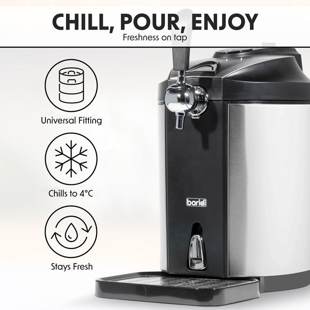 Mini robinet distributeur de bière 5 L et chiffon – Ensemble de refroidissement intégré