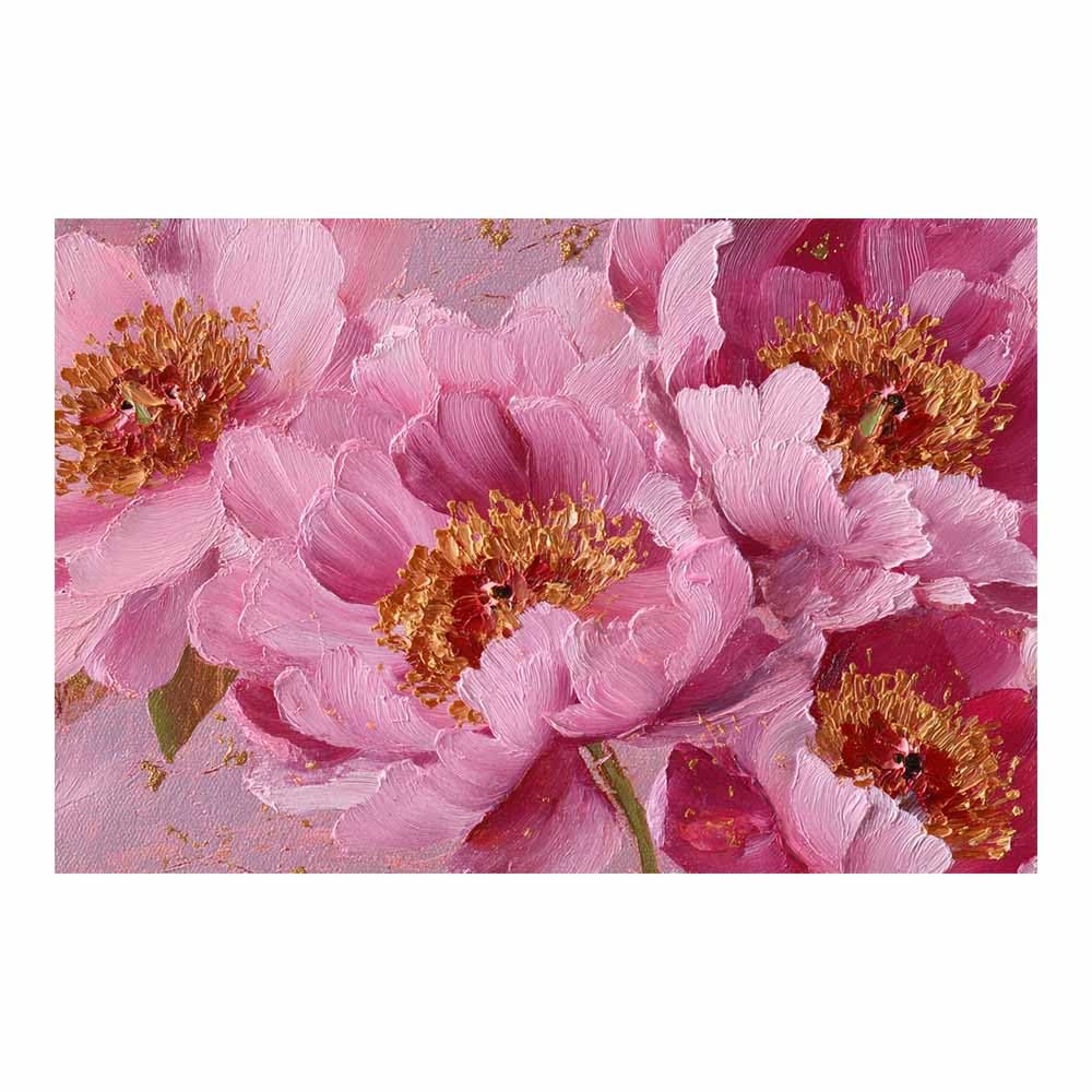 Xeniou Multicolor Flower Wall Art Canvas Gold Leaf Peony Art Canvas Wall Art, For Bedroom Office Home Decorations(Multicolor)-60X90cm Unframed