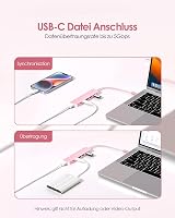 LENTION USB C Hub 6-in-1 - 4K HDMI, 100W PD, USB 3.0 Adapter - MacBook Pro/Air, iPhone 16/15 Kompatibilis - Rózsaarany 5