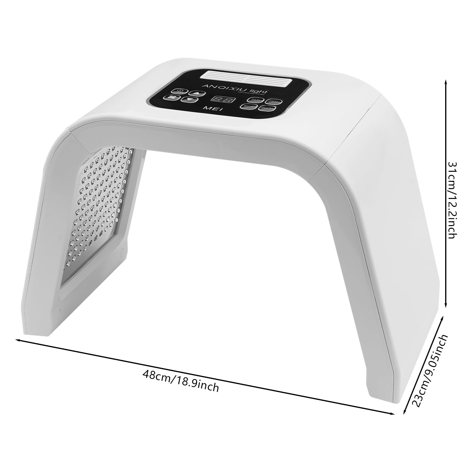 7 Farben LED Licht Gesichtsmaske, LED Gesicht Hautpflege Licht Maschine, Lichttherapie Lampe für Gesicht und Körper, Phototherapiegerät mit Schutzbrille, für Gesicht Hals Körper Anti Falten Akne