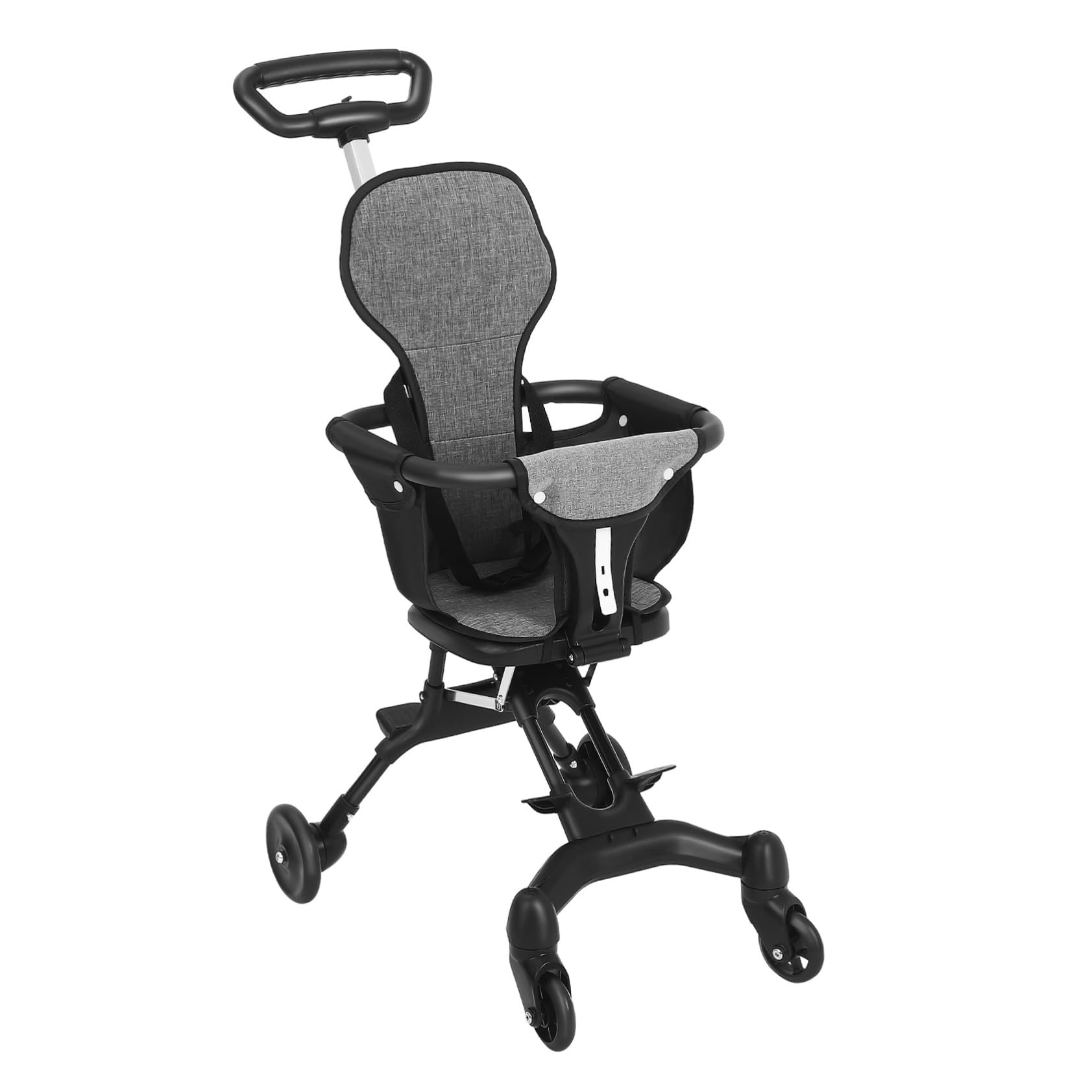 Toyvian Poussette portable ultra légère avec siège paysager haut, poussette de voyage à pliage rapide pour voyages en avion, poignée réglable, sécurité complète pour garçon et fille