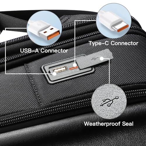BOPai Laptop Backpack Men for 15.6 inch Business Smart Professional Lightweight Backpack with USB Charging Office Commuter Computer Rucksack Executive Anti Theft Black3