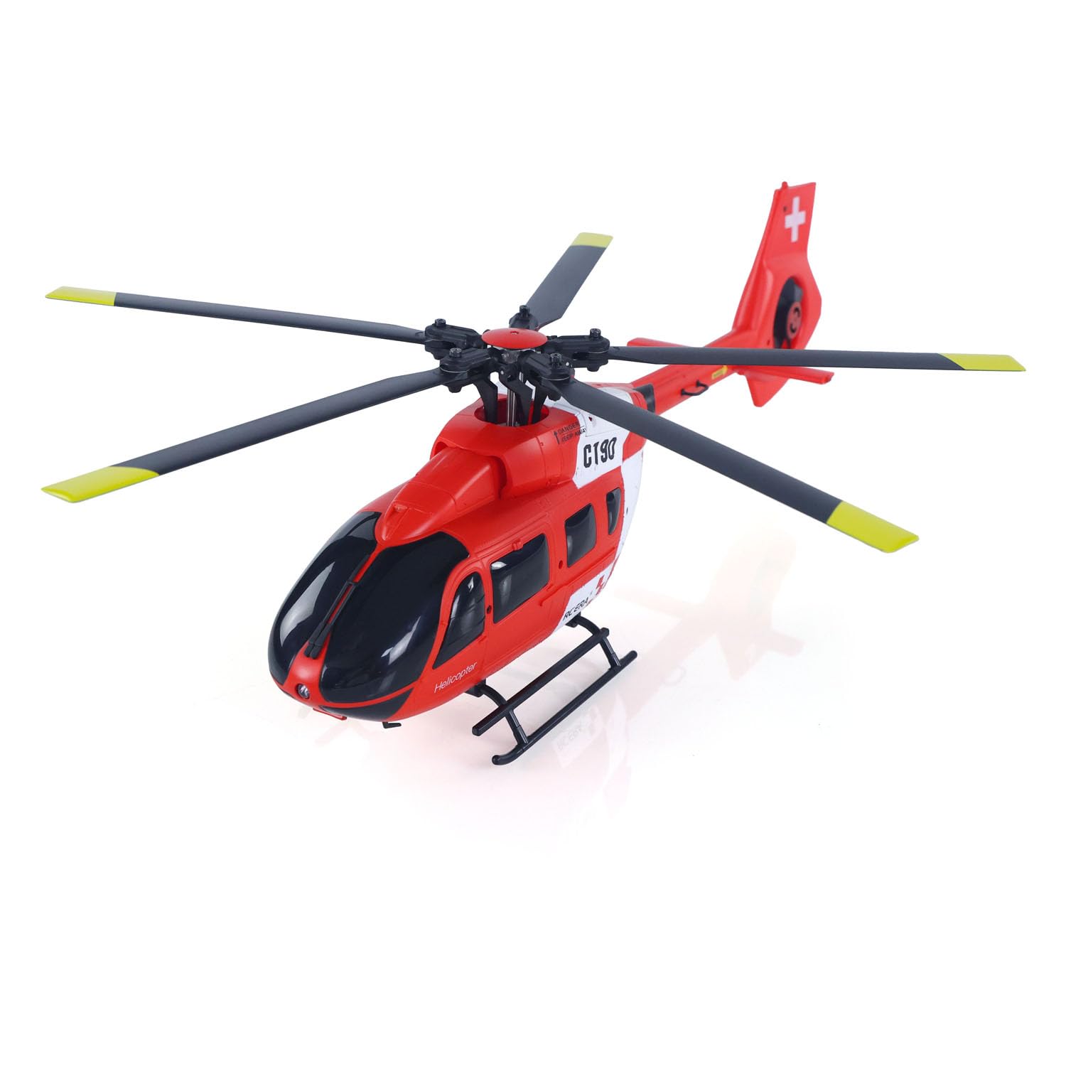 Elicottero radiocomandato 1/30 RC Era 6Ch C190 doppio motore brushless modello Rtf H145 Aileronless rotore di coda canalizzato modello Hobby Grade (rosso e bianco)
