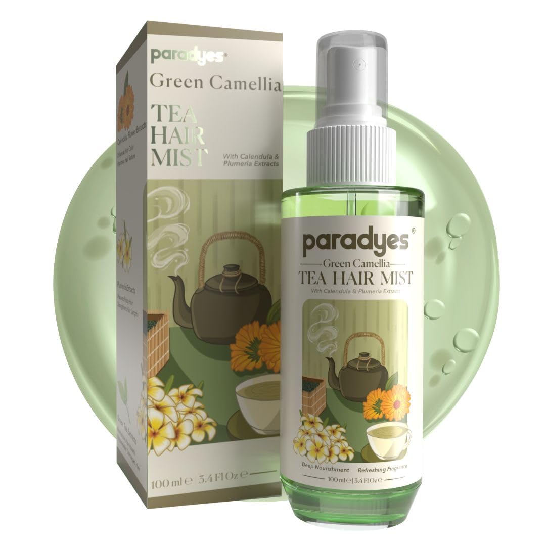 paradyes Green Camellia Tea Hair Aerosol Perfume For Intense Hydration & Calming Fragrance | Made For All Hair Types | For Men & Women |100 Ml