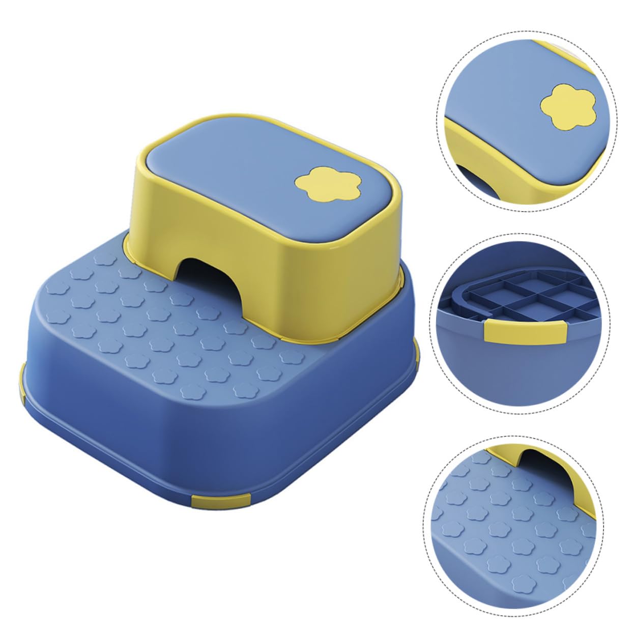 VICASKY Taburete de PP para Niños Pequeños de Doble Escalón Reposapiés Estable y Ligero Diseño Práctico Adecuado para Baño y Cocina