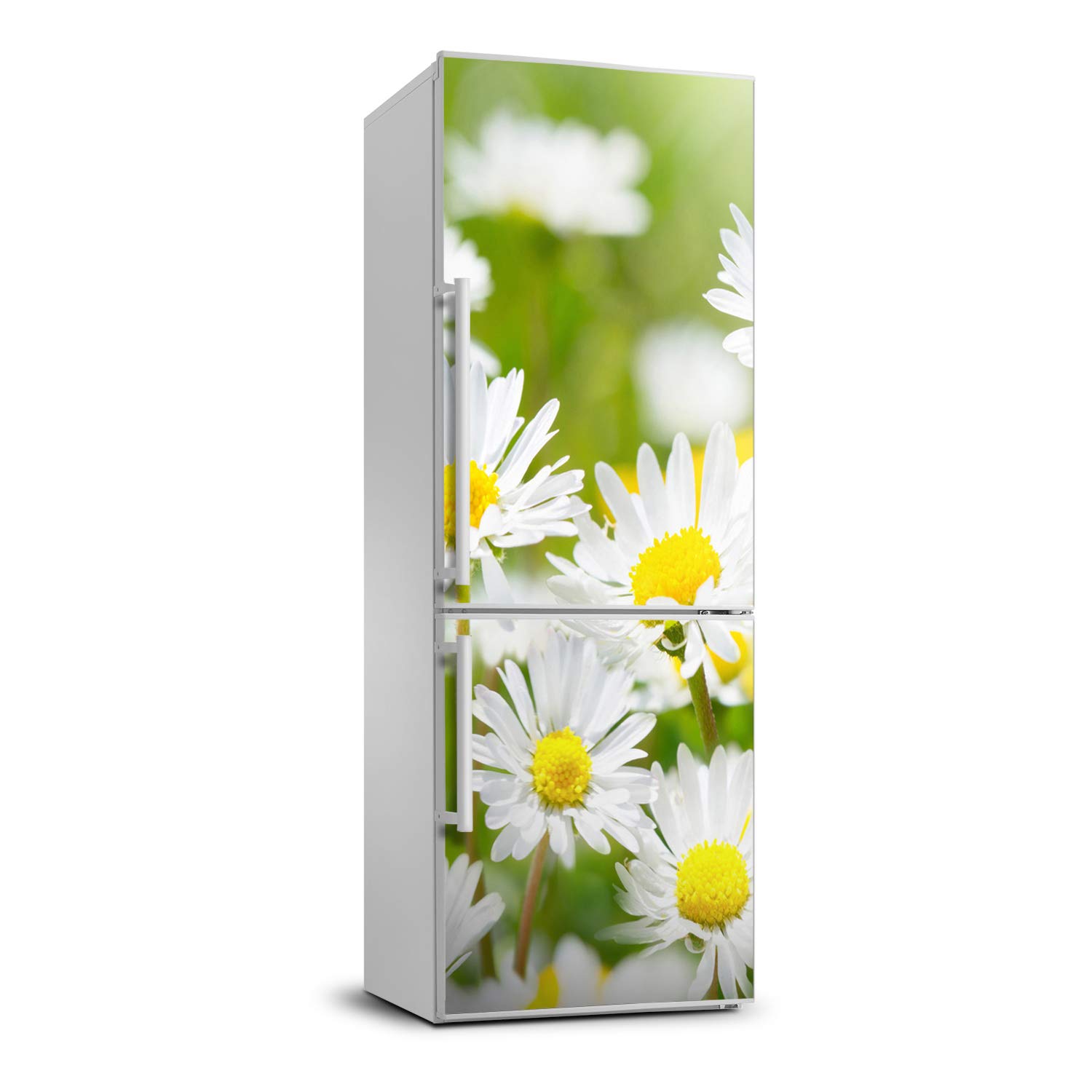 Autocollant frigo marguerites 70x190cm - Sticker décoratif pour réfrigérateur et mur lisse
