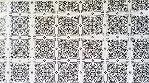 Magic Cover Black White Mosaic Tile Pattern Non Adhesive Grip Shelf Drawer Liners, Set of 2 Rolls