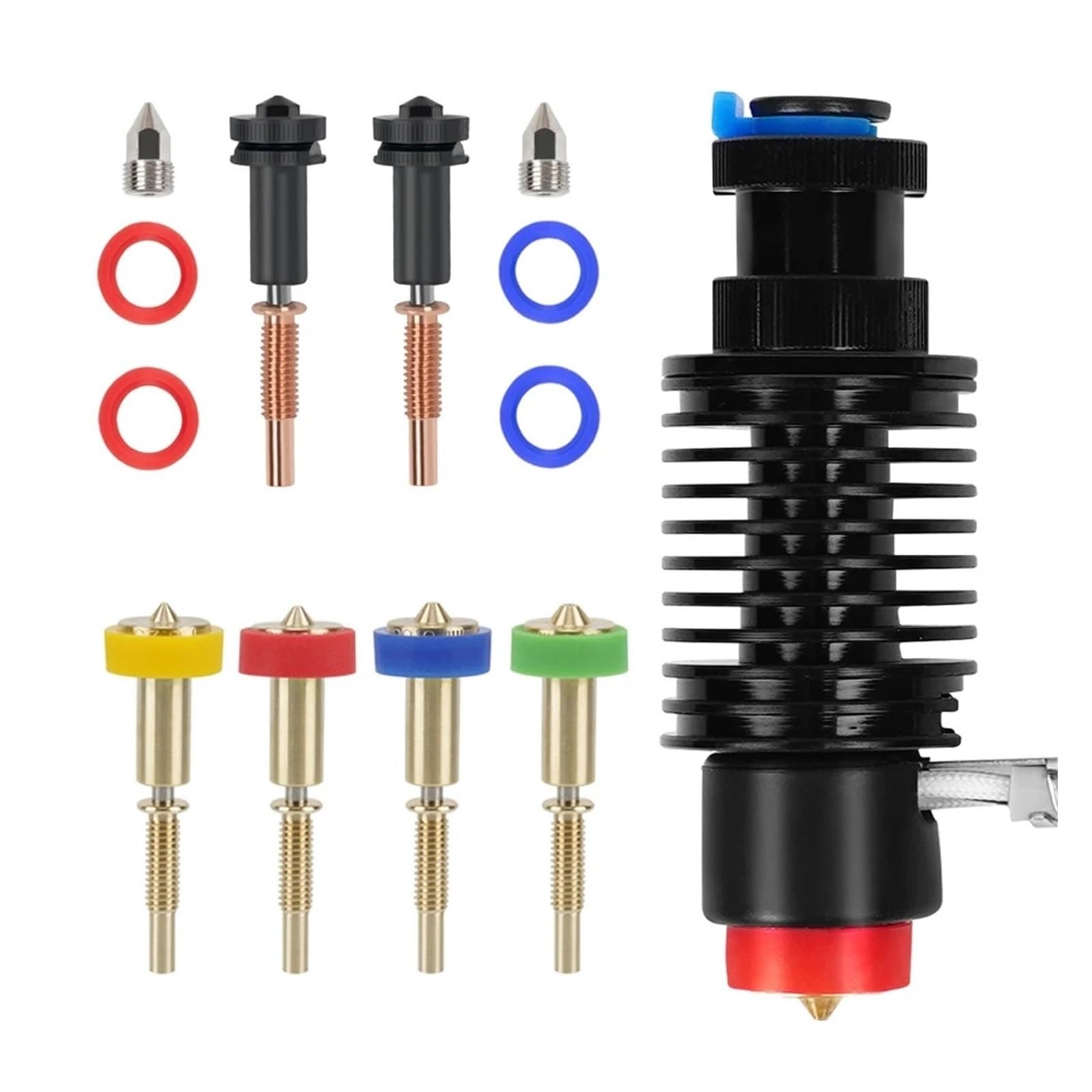 Verbessertes E3D Revo Keramik-Hotend-Kit, schnelle Heizheizung, schneller Düsenwechsel, kompatibel mit Creality Ender 3/V2Pro H2 V2S und Voron 3D-Druckern(0.6mm Kit)