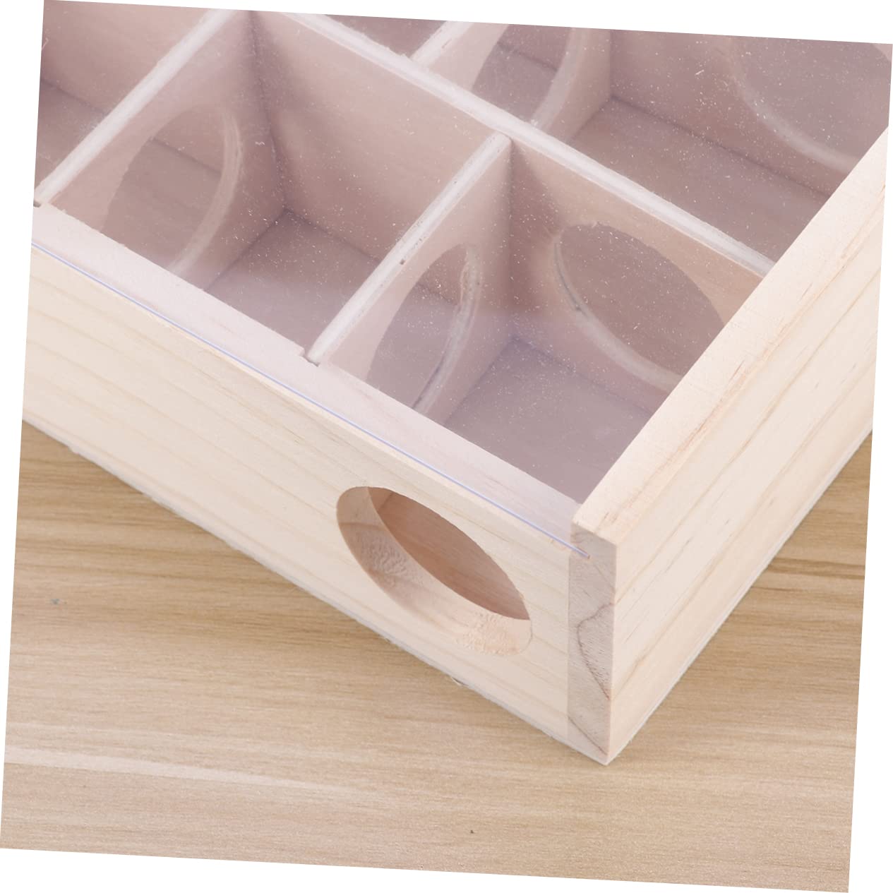 INOOMP Holzlabyrinth für Hamster, Mäuse und Ratten mit Glasabdeckung