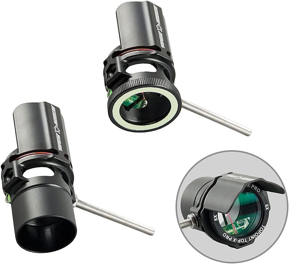 Compound Bow Sight 1 Pin Scope with Sunshade Lens Magnifier 2X 4X 6X Competitive Shooting Target Practice Single Pin Compound Bow Sight Accessory