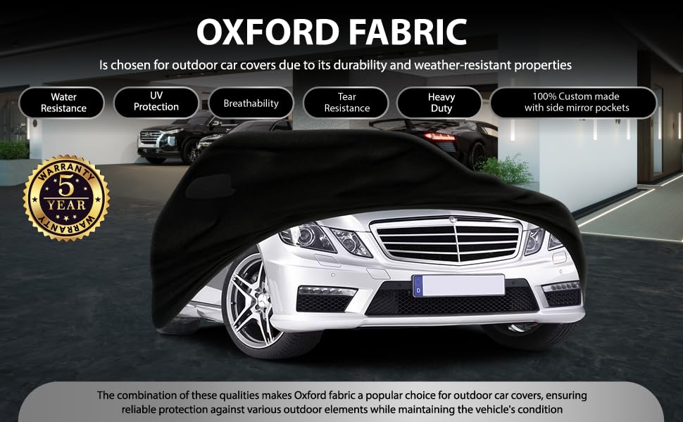 Image of Car Cover for Mercedes E320 E500 E550 E63 AMG E-Class 2010-2024 w212 w213 Outdoor Protection for Your Vehicle UV 100% UV, Rain, Water Dust and Tree sap Real Oxford Material Cotton Liner