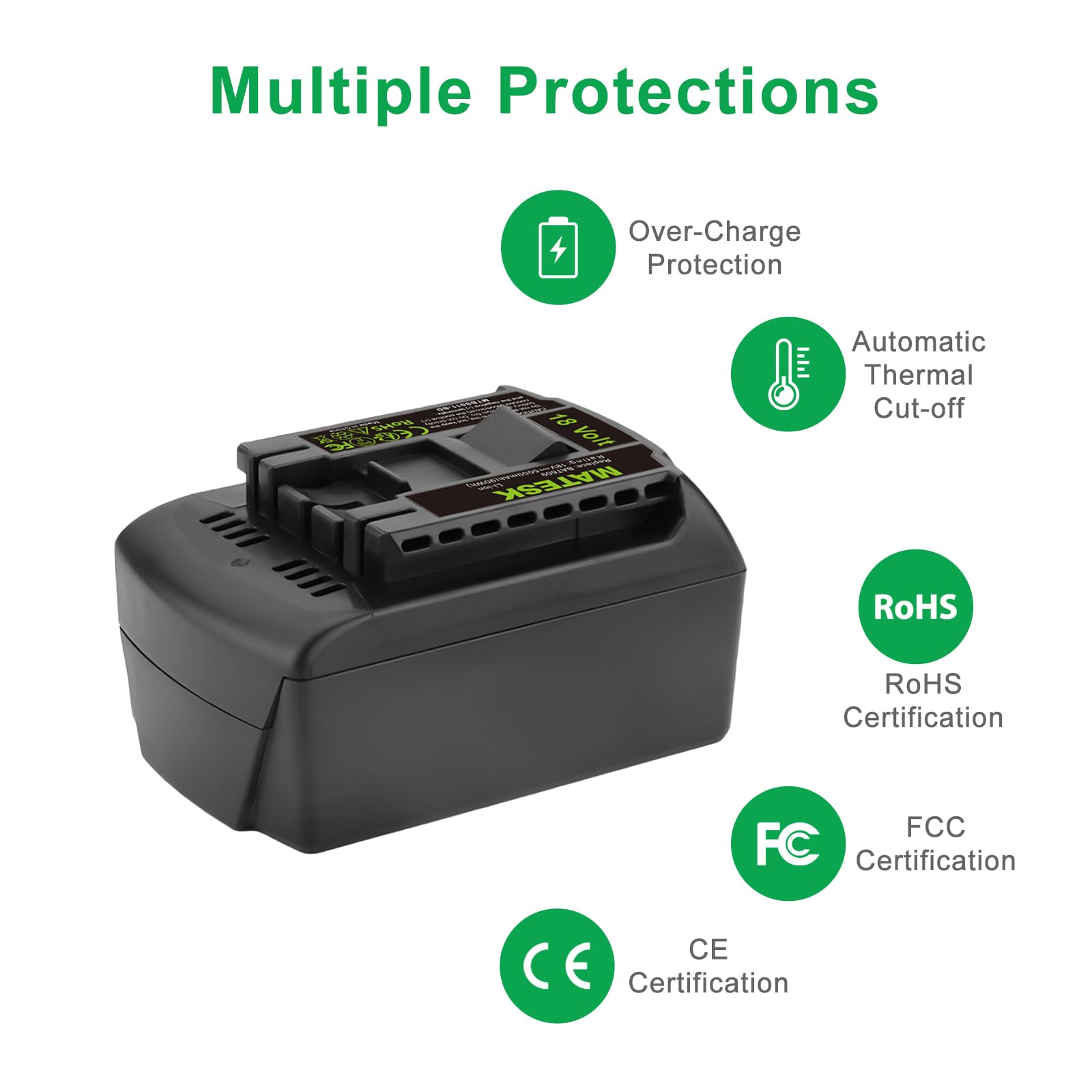 Batteria 18V 5000mAh Per Utensili Bosch - 2 Pezzi, Ricaricabile E Con Protezione Integrata