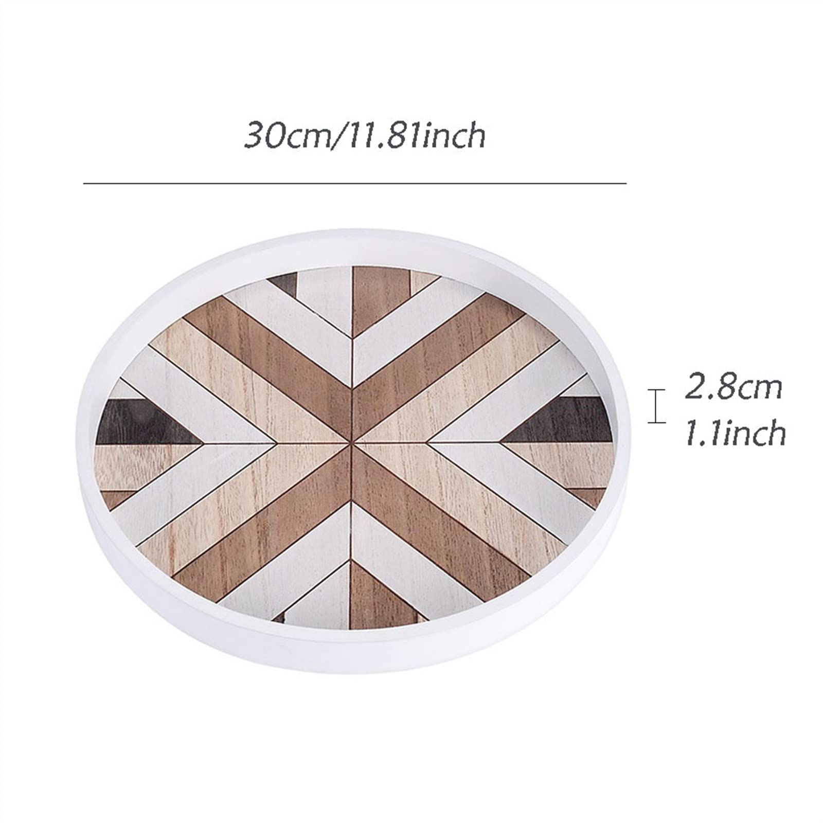 Bandejas de Servir Bandeja de Madera Redonda de Estilo Europeo, Accesorios de Almacenamiento, Accesorios de fotografía, Bandeja de Juego de té Bandeja Decorativa