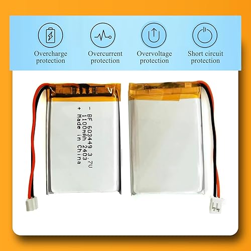 Miniatura 5 de 3.7V Lipo Batería 2000mAh 103454 103450 3.7V Batería de polímero de litio recargable con conector JST para altavoz y Dashcam