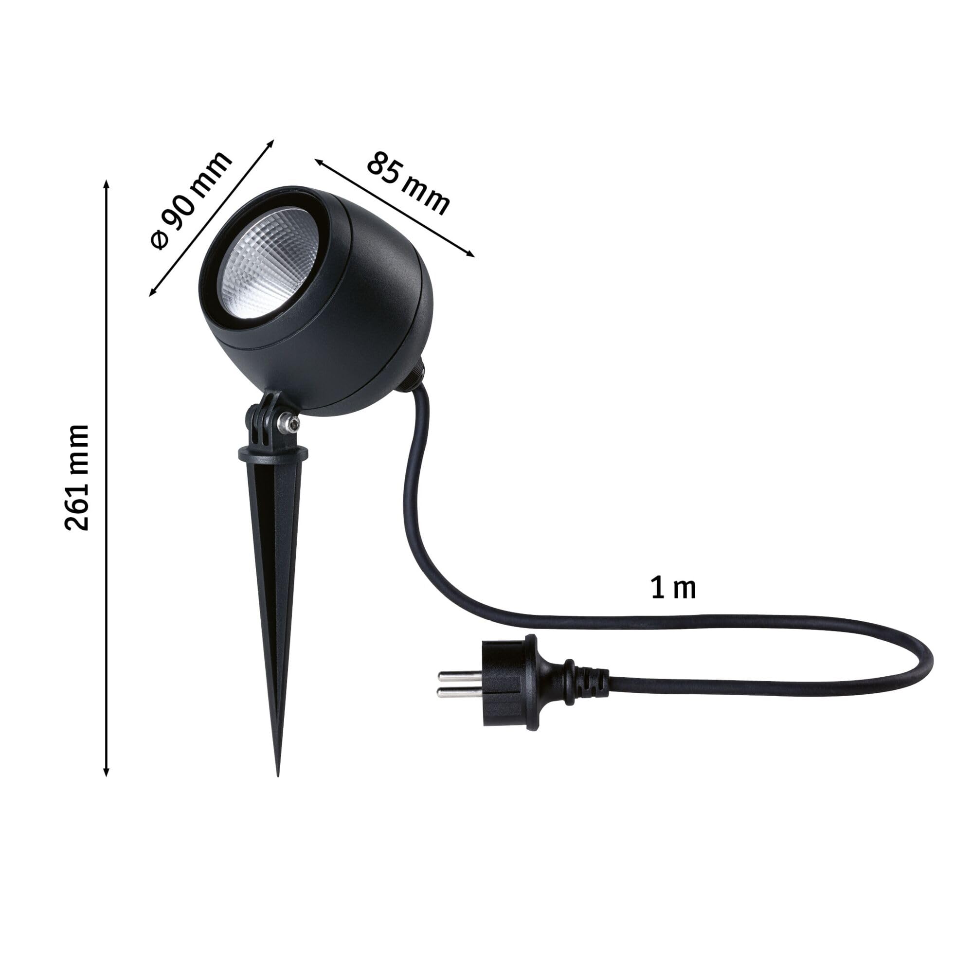Paulmann 94777 LED reflektor ogrodowy Kikolo IP65 8W 520lm 261mm antracyt aluminium/tworzywo sztuczne 3000K 230V oprawa zewnętrzna