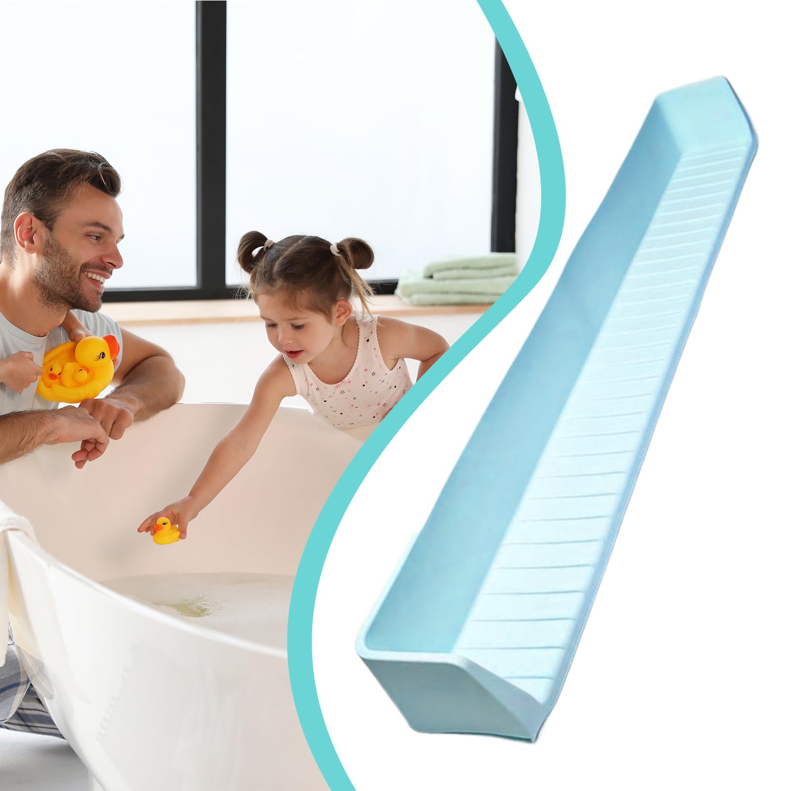 Paraspruzzi per vasca da bagno con ventose in silicone, barriera | Organizer per giocattoli per assistenti, asili e bagni