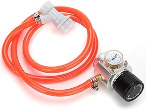 3/8-24UNF CO2 Mini Gas Regulator,Co2 Regulator Adapte,Stainless Steel Thread 0-90psi Mini Regulator Hose Pressure Gauge Charger Kit Beer Soda Accessories