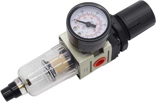 Reboot Compressed air Regulator 1/4" Water Separator Pressure Reducer Moisture Trap Oil Water Lubricator for Compressor and Air Tools