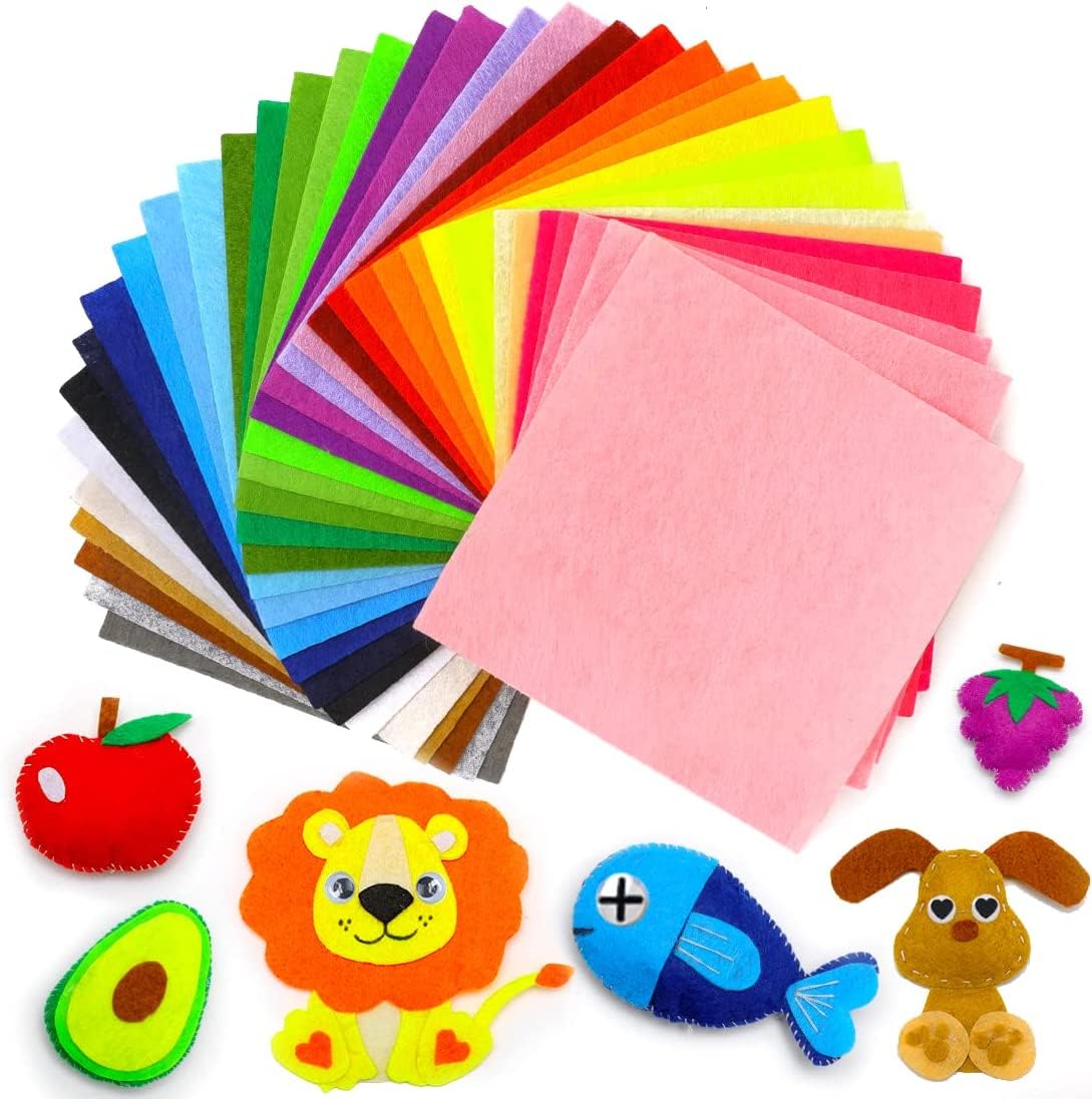 ITSYYBOO 10Pcs Felt Fabric Sheets, 42cm X 29.7cm DIY Craft Felt 1mm Thick, Non-Woven Fabric for Patchwork, School Projects, Decoration, 10 (A3, Multicolor)