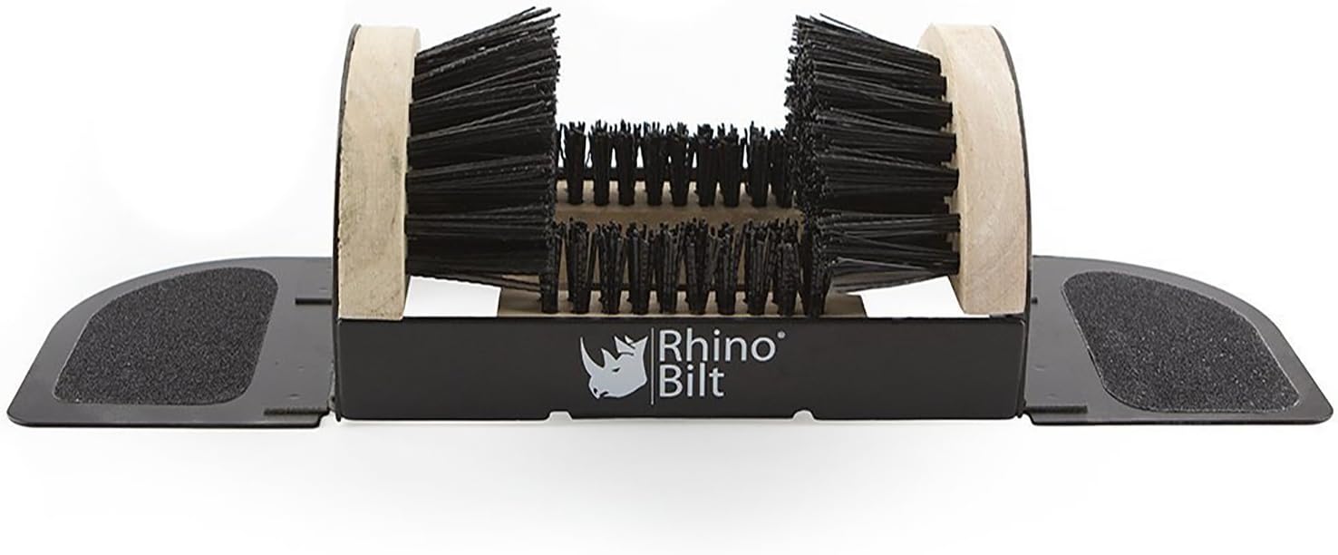 Rhino Bilt Folding Boot Scraper, The All-in-one Scrubber, Brush, Scraper, and Cleaner - No Mounting Required Indoor & Outdoor Use -Extremely Easy to use for Children & Adults!