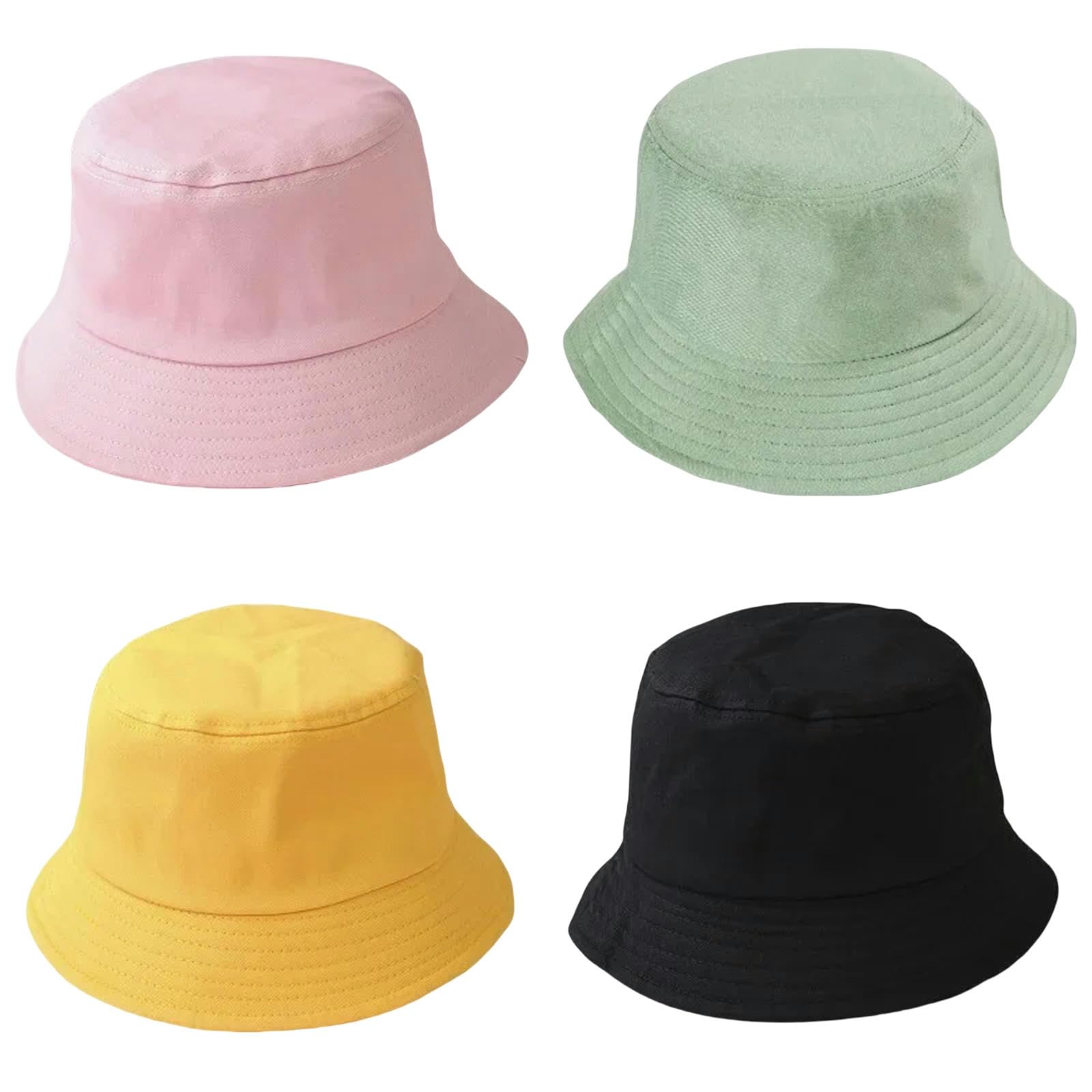 Fischerhut Unisex Baumwollschaufel Hut Sommer Faltbar Sonnenhut Feste Farbe Strandschale Hut