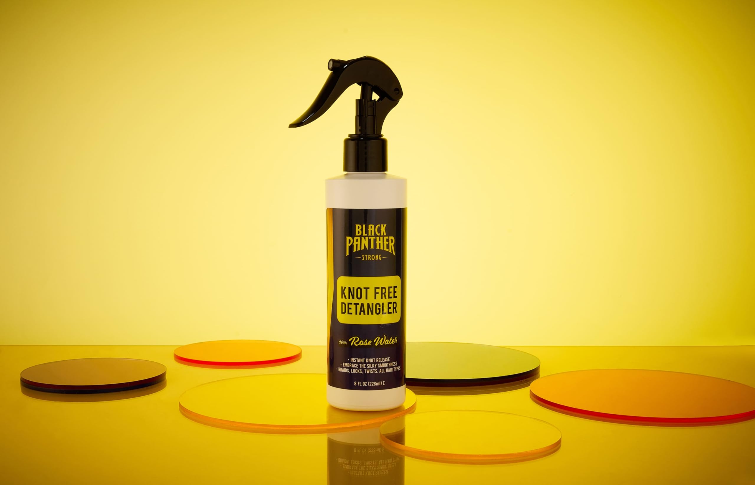 BLACK PANTHER STRONG DIAMOND EDGES Knot Free Hair Detangler and Multivitamin Leave In Conditioner With Rosewater 8 fl oz