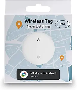 Air Smart Tracker Tag for Android, Item Locator Key Finder Works with Find Hub App, Luggage Tracker for Keys, Wallet, Suitcase, IP67 Waterproof, Compatible with Galaxy & Pixel Android Phone