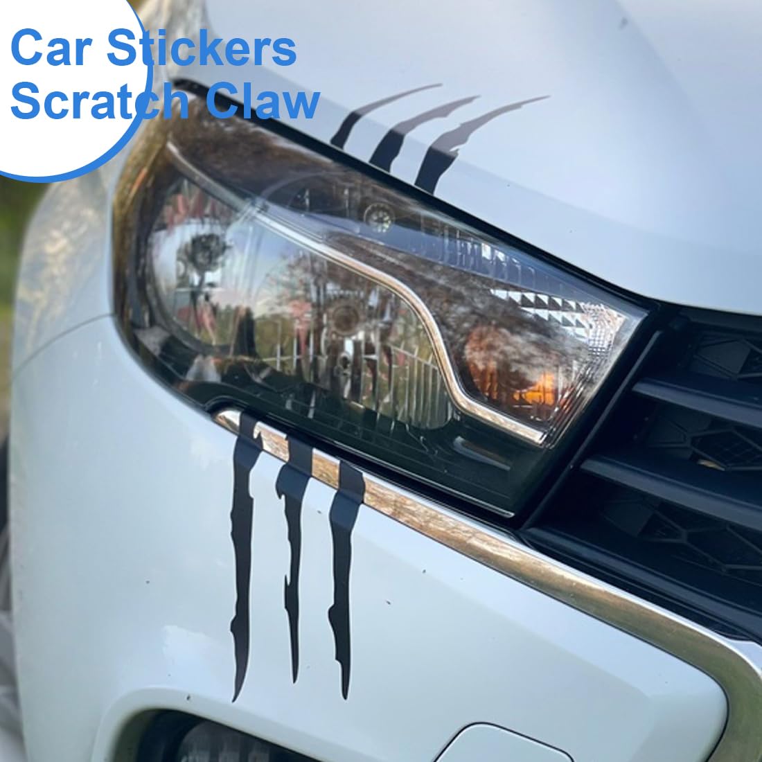 2 Adesivi Auto Graffi Artiglio Mostro Nero - Decorazione Tuning Per Halloween E Stile Personale - Foto 7