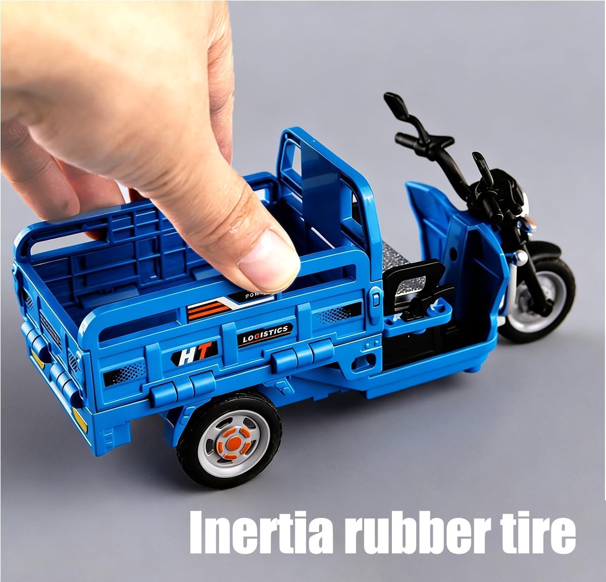 Sanbengzi Tuk-Tuk Tricycle Collectible Model | Realistic Styling with Flip-Up Cargo Bed & Openable Seat | Light and Sound Detail, Inertial Movement, Display Décor for Adult Collectors image 2