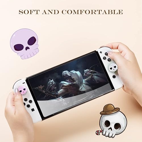 Miniatura 4 de PERFECTSIGHT Empuñaduras para el pulgar, lindas tapas de Halloween para Nintendo Switch, 4 fundas para palanca de pulgar para Switch LiteOLED,
