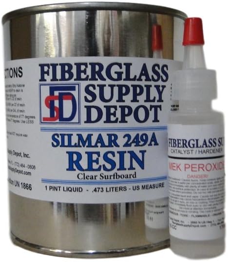 Silmar 249A Surfboard Building and Repair Resin Pint with 15cc Hardener (MEKP)