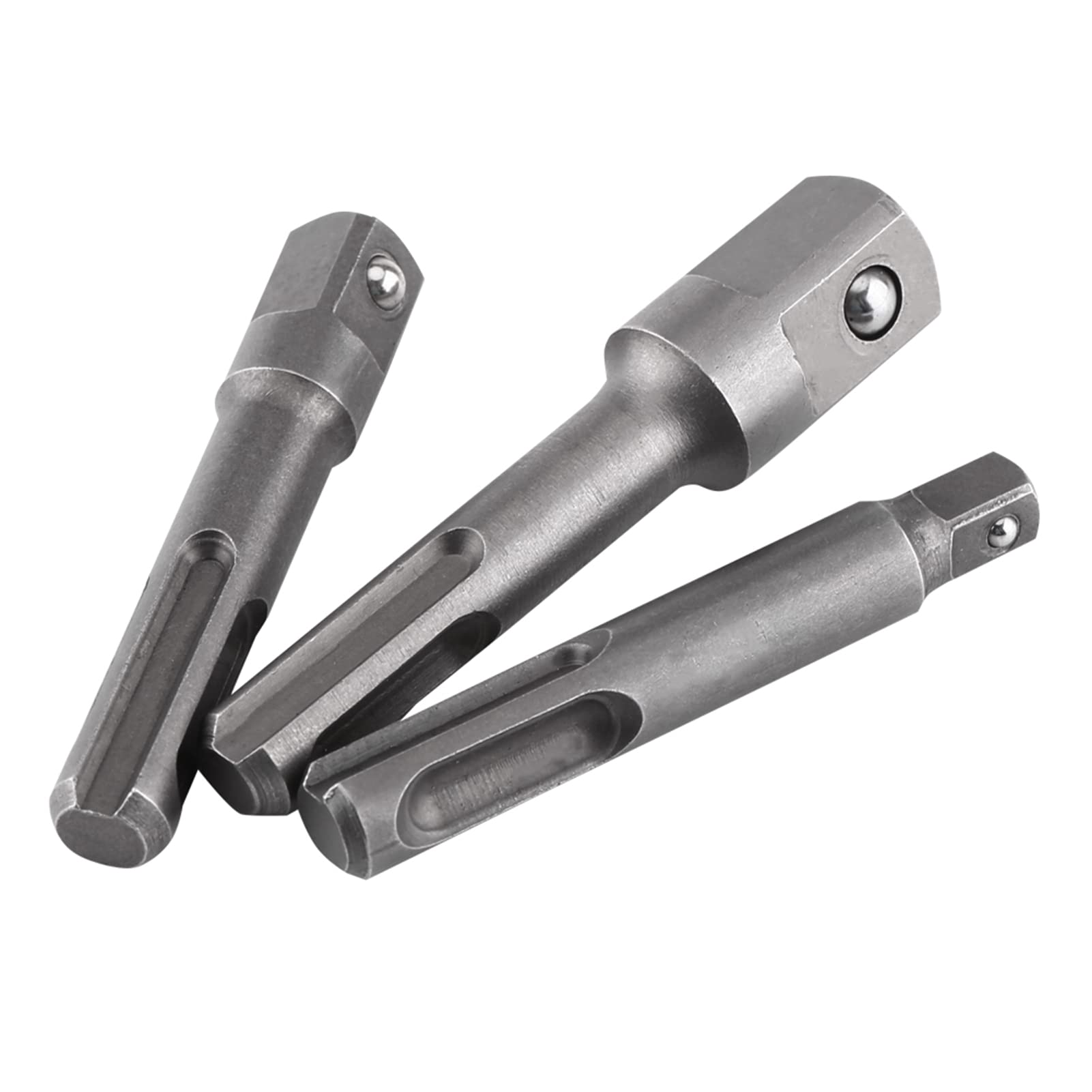 4 szt. Adapter gniazda wiertarskiego, adapter gniazda sześciokątnego SDS Plus Shank-1/4in i adapter wiertła kwadratowego 1/4 cala 3/8 cala 1/2 cala, adapter SDS do wiertarek