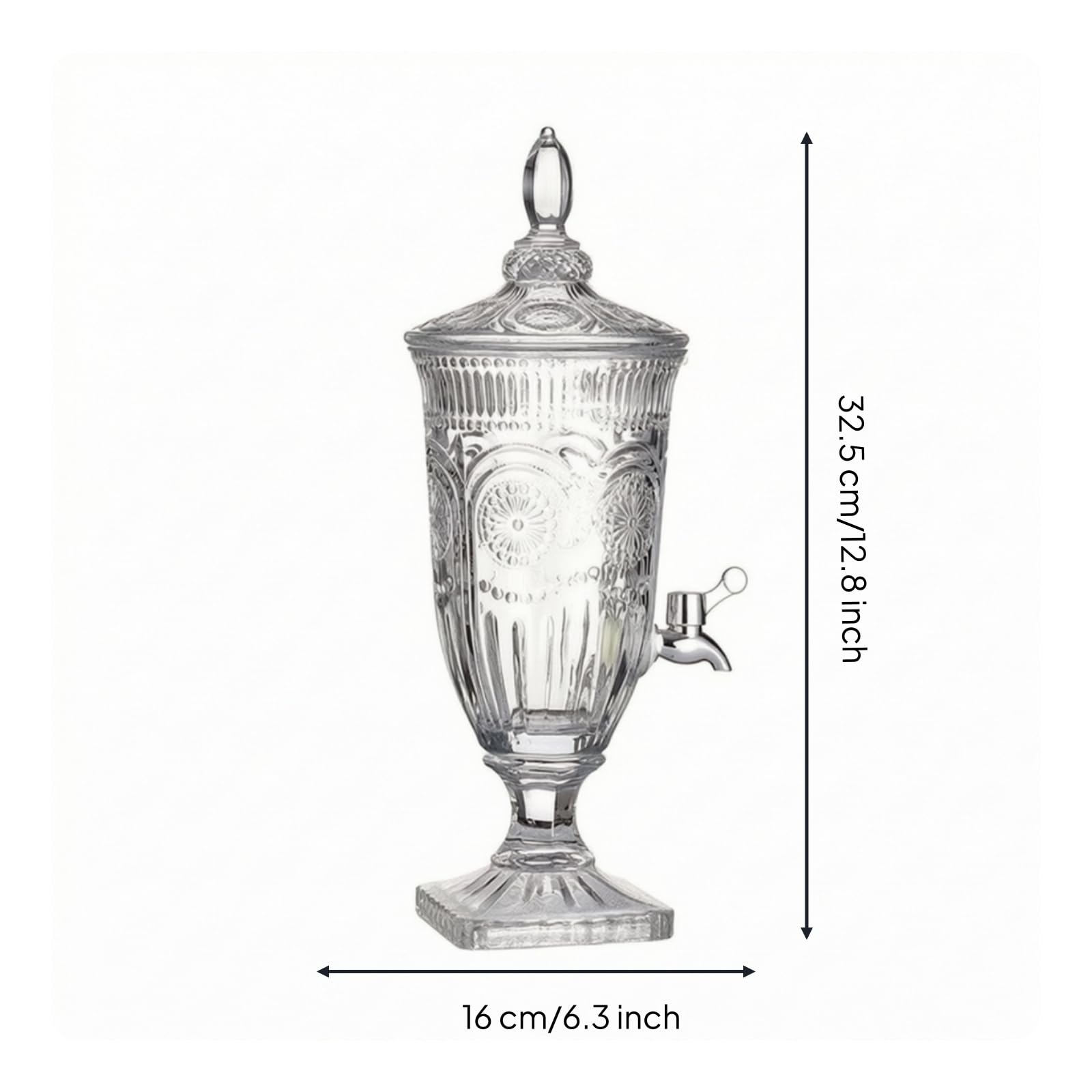 Getränkespender mit Deckel auslaufsicher aus transparent für Gastgeber, Gartenparty, Küche, 2L,