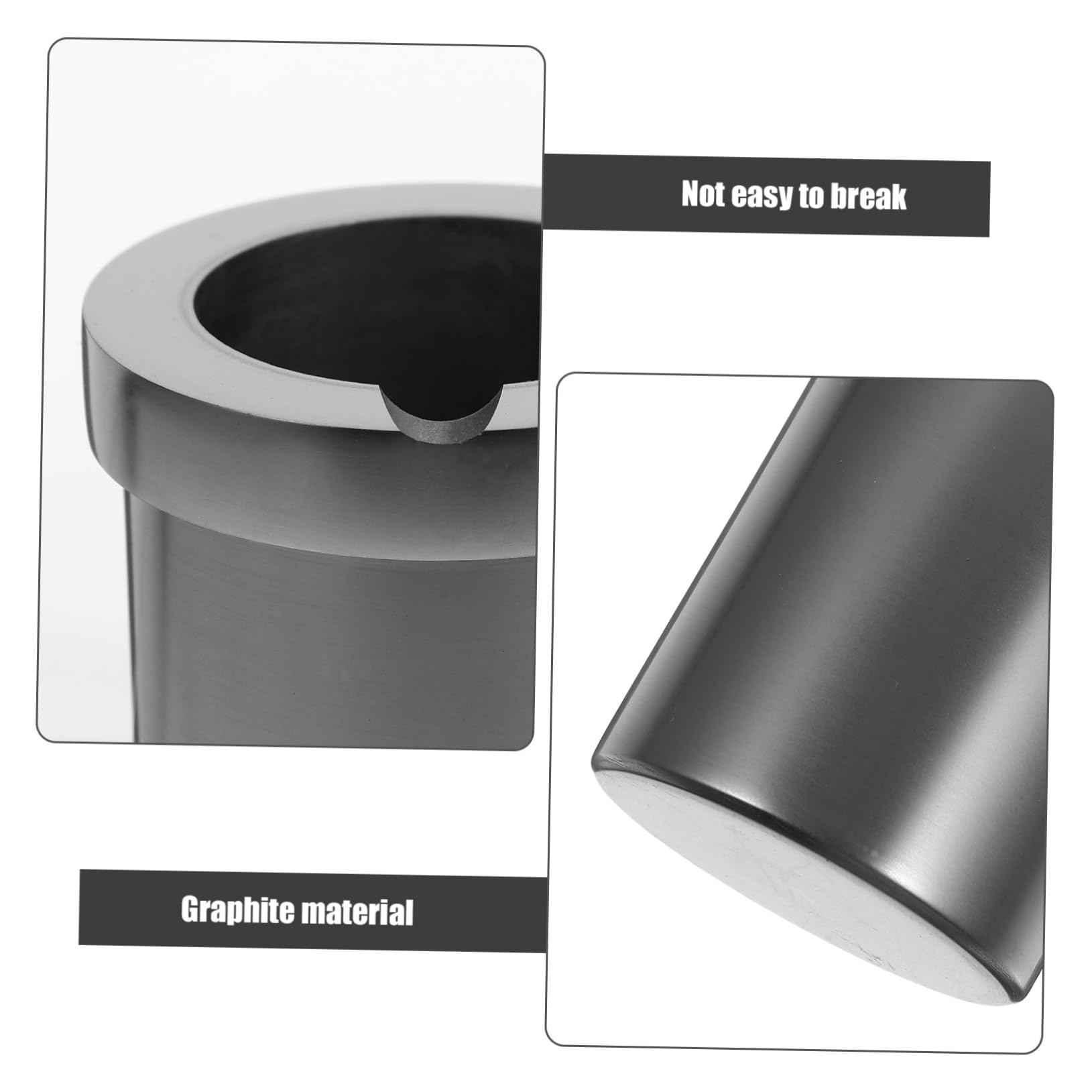Tasse en Graphite Haute Pureté, Résistance aux Acides et Haute Température, Creuset pour Fondre Or, Argenté et Cuivre, Capacité 2kg, pour Fonderie Bijouterie