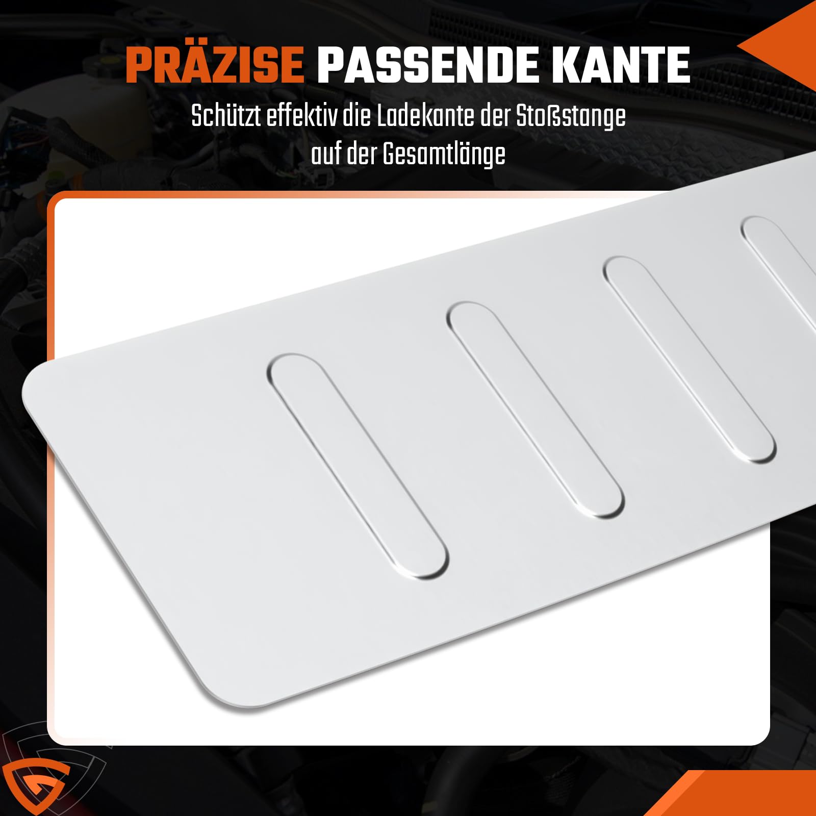 GEARMONSTER Protector de parachoques de acero inoxidable compatible con Vito y Clase V W447 a partir de 2014, brillante | Protección antiarañazos, acero inoxidable pulido, cinta adhesiva de doble cara preinstalada, fácil montaje
