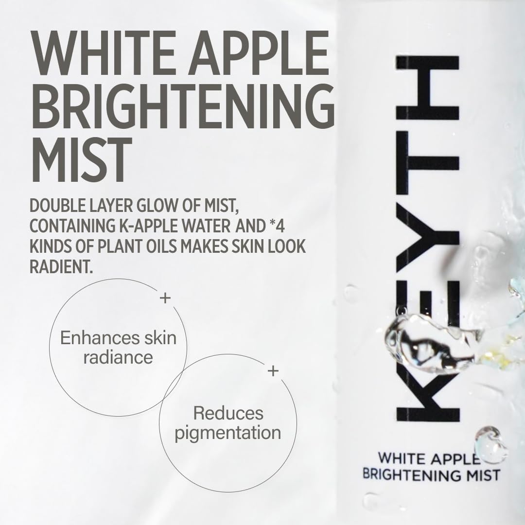 KEYTH White Apple BRIGHTENING Mist (150ML, 5.07 FL.OZ.) / Skin Tone Improvement, Wrinkle Improvement, Glow Filter, Blemish Improvement, Moisturizing, Apple Water