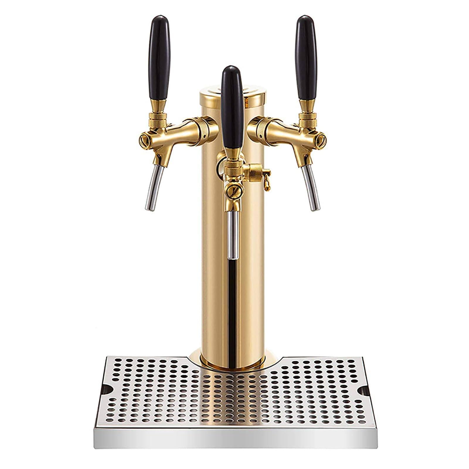 Dispenser a torre per birra con vassoio antigoccia, in acciaio inox, attrezzatura per servire birra e vino, per feste, bar, pub, ristoranti