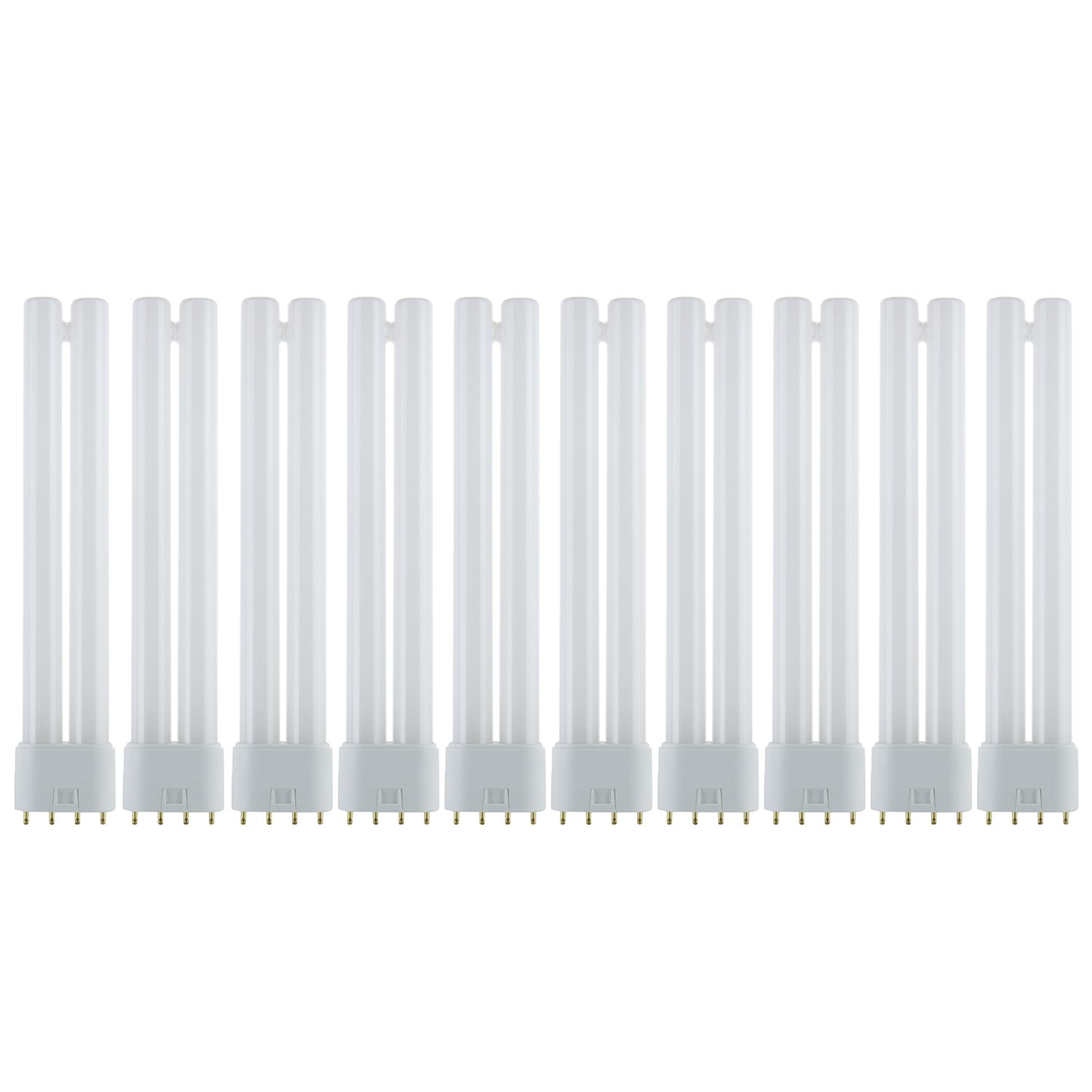 Sunlite FT18DL/841/10PK Compact Fluorescent 18W Twin Tube Light Bulbs, 4100K Cool White Light, 2G11 Base, 10 Pack